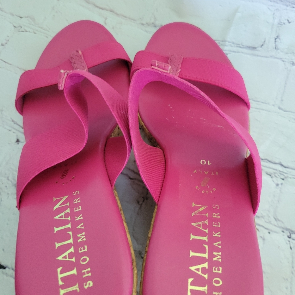 Womens wedges hot pink size 10